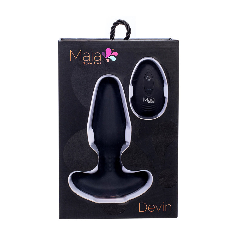 Maia DEVIN - Black USB Rechargeable Vibrating Butt Plug-BO-23-003