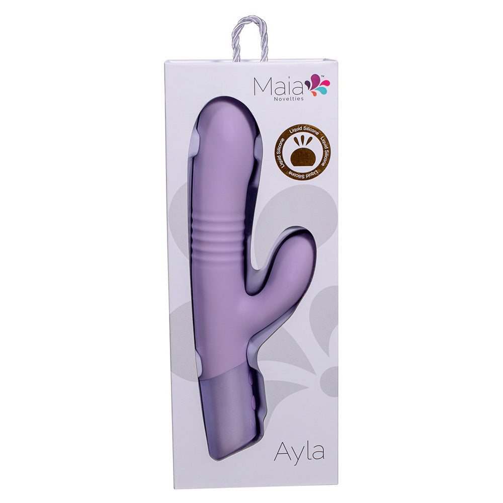 Maia AYLA - Lavender 24.4 cm USB Rechargeable Thrusting Rabbit Vibrator-BO-23-004