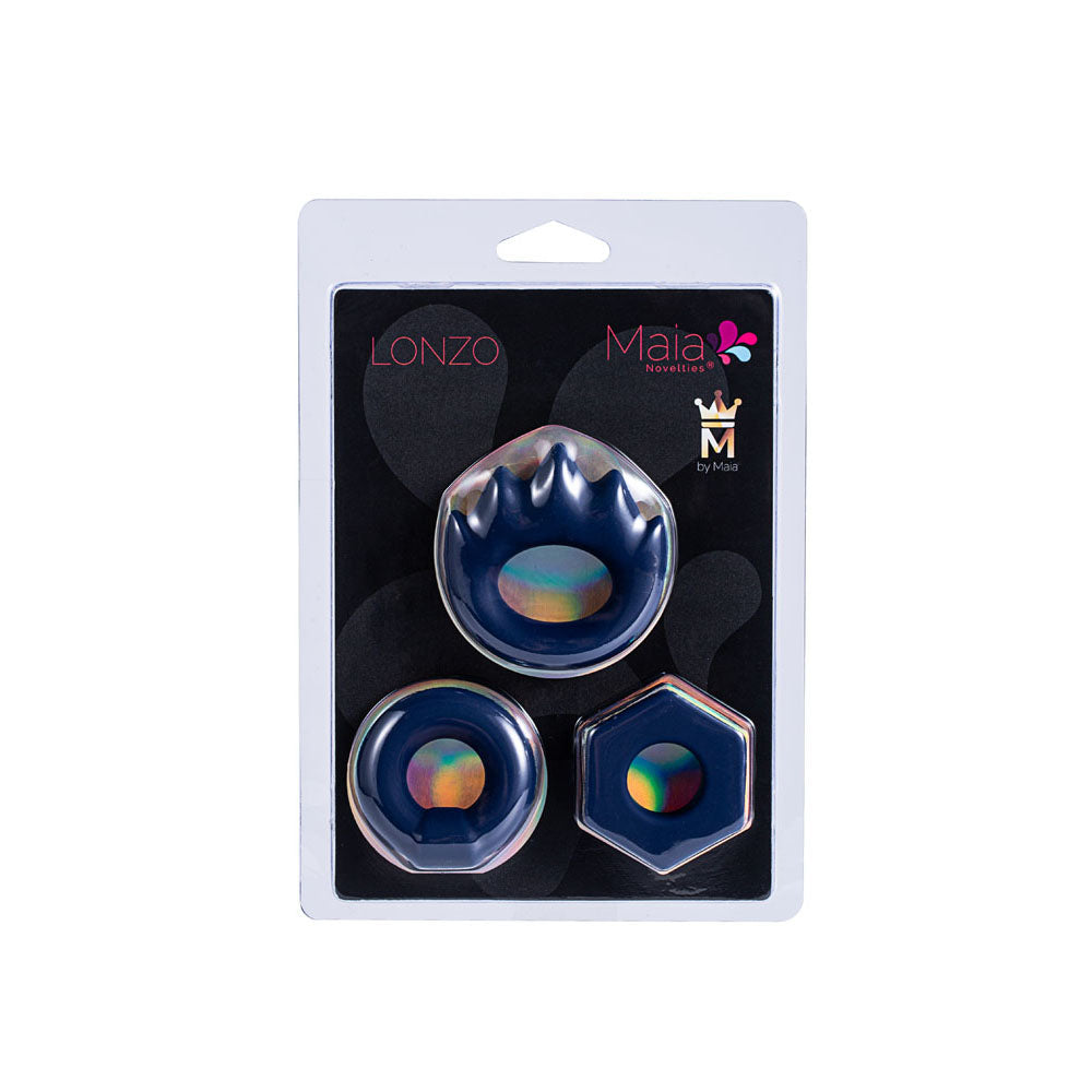 Maia LONZO - Blue Silicone Cock Rings - Set of 3