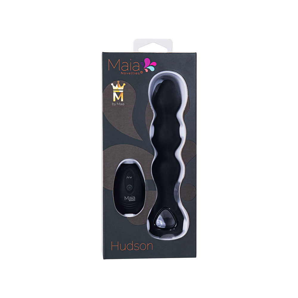 Maia HUDSON - Black 19 cm USB Rechargeable Anal Vibrator with Wireless Remote