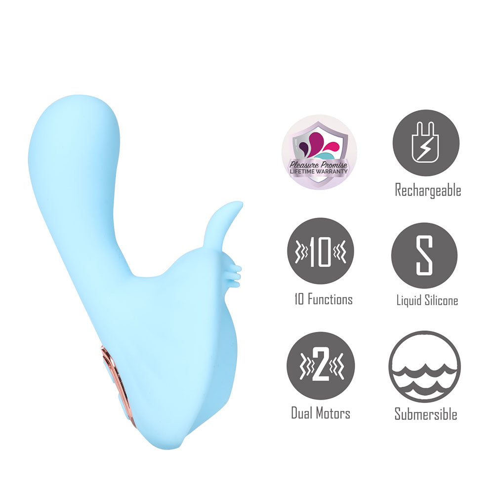 Maia AVERI - Blue - Blue USB Rechargeable Vibrator-BO-25-02-BLUE