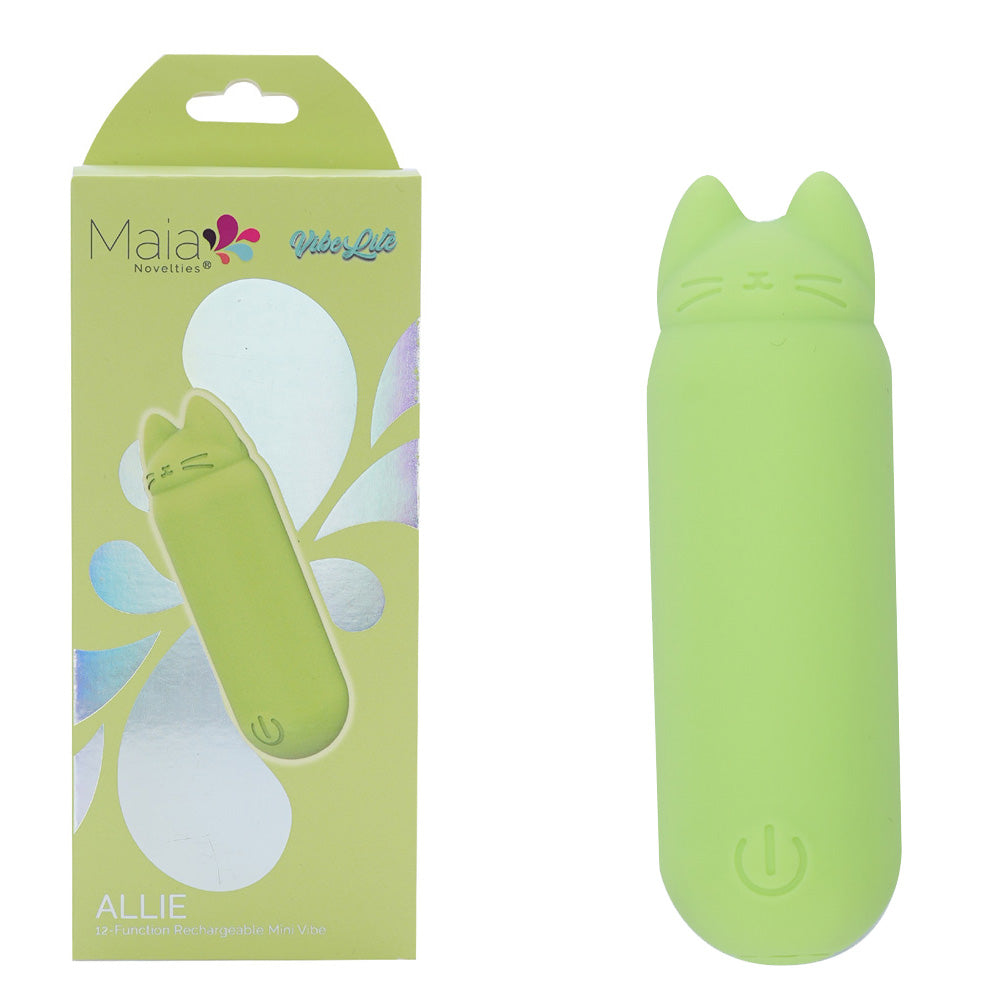 Maia ALLIE - Green 7.6 cm USB Rechargeable Vibrating Bullet - BO-25-28