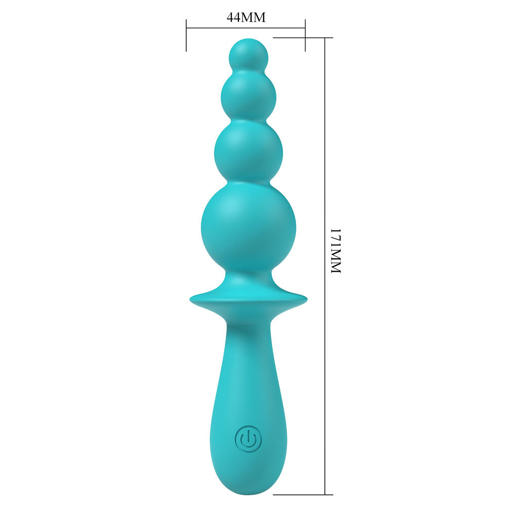 Party Up EVAJANE - Teal - Teal 17.1 cm USB Rechargeable Beaded Vibrator-BP-W00004-1