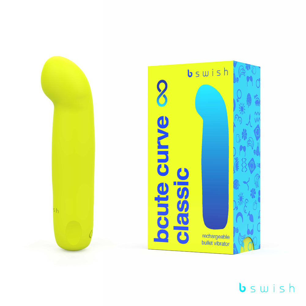 Bcute Curve Infinite Classic - Citrus Yellow - Yellow 10 cm USB Rechargeable Vibrator-BSBCI0365