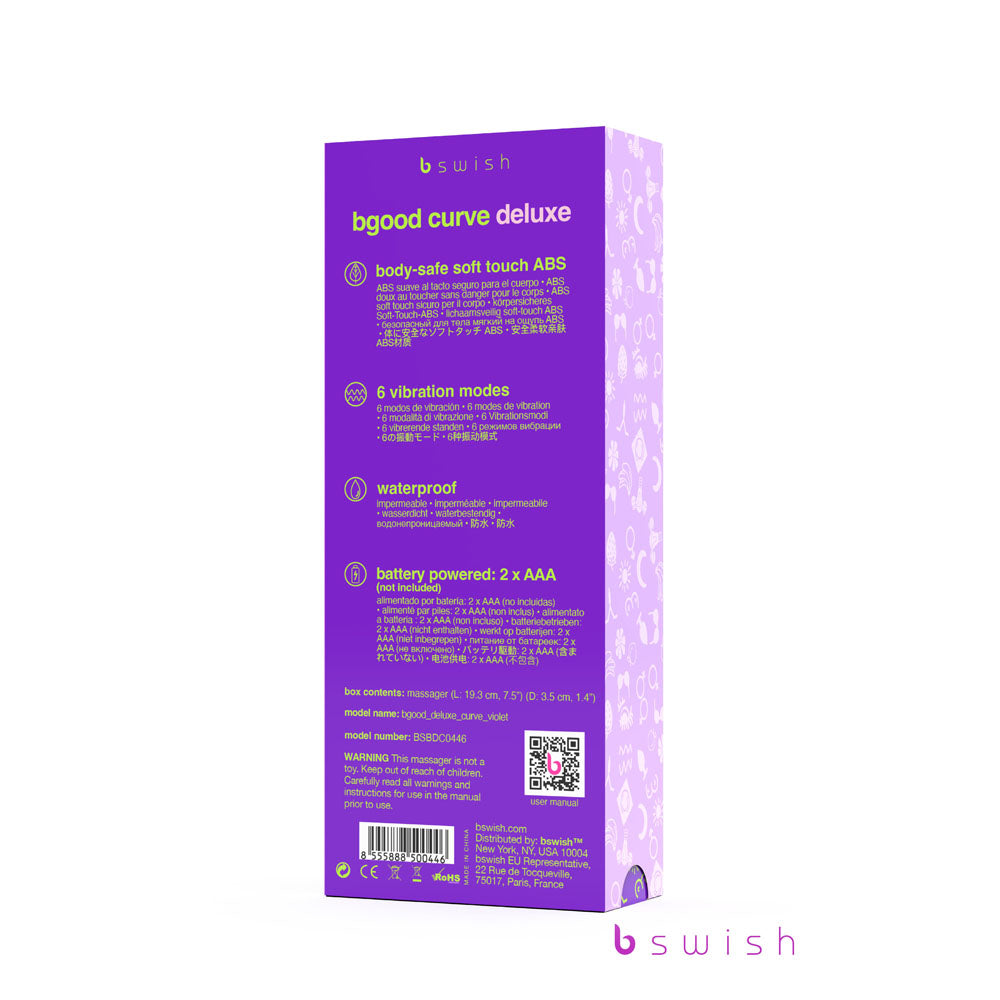 Bgood Curve Deluxe - Violet - Violet 19.3 cm Vibrator-BSBDC0446