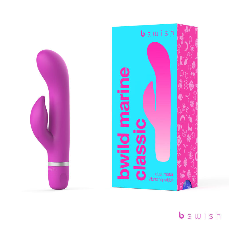 Bwild Classic Marine - Cerise - Cerise 15.2 cm Rabbit Vibrator-BSCWM1481