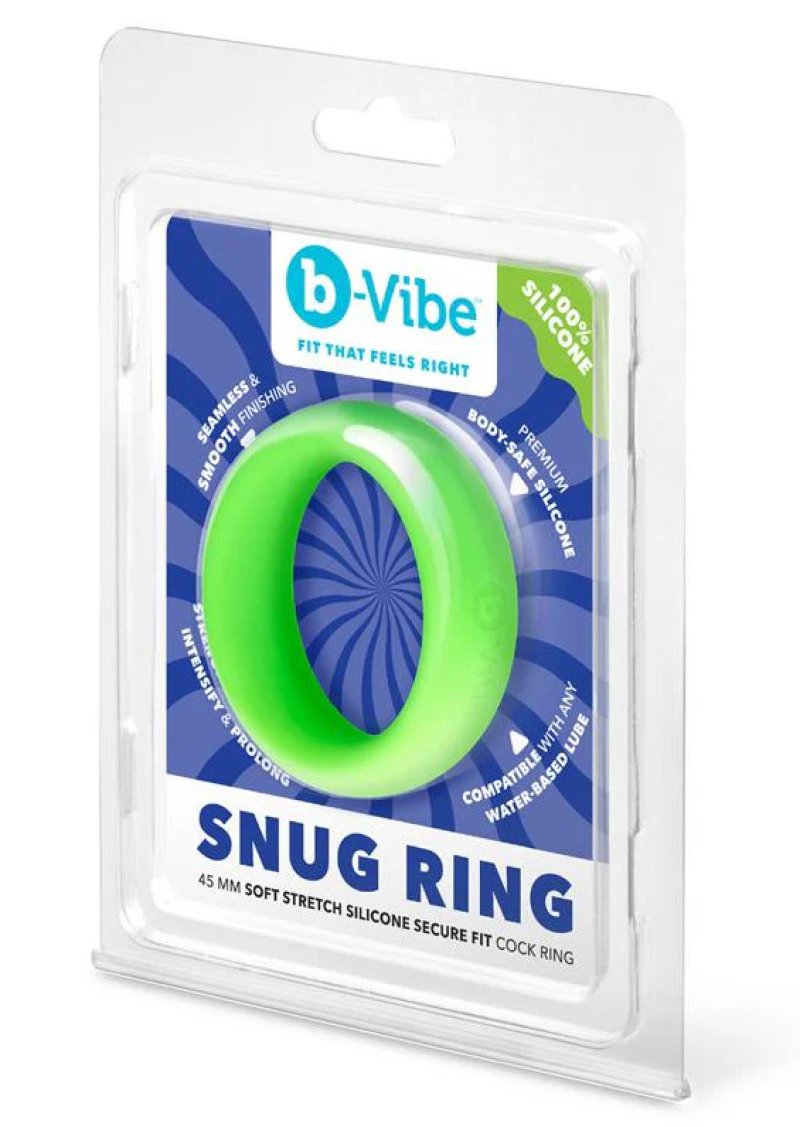 b-Vibe Snug Ring 45mm Snug Fit Silicone Cock Ring - Green-BV-126 GRN
