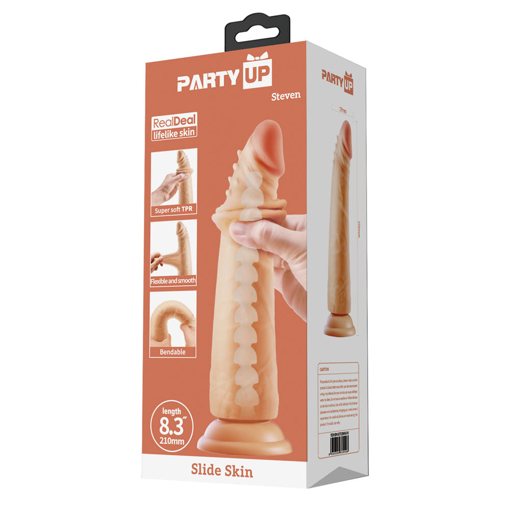 Party Up STEVEN Slide Skin Dong - Flesh 21 cm Flexible Dildo-BW-007006NRG-PU
