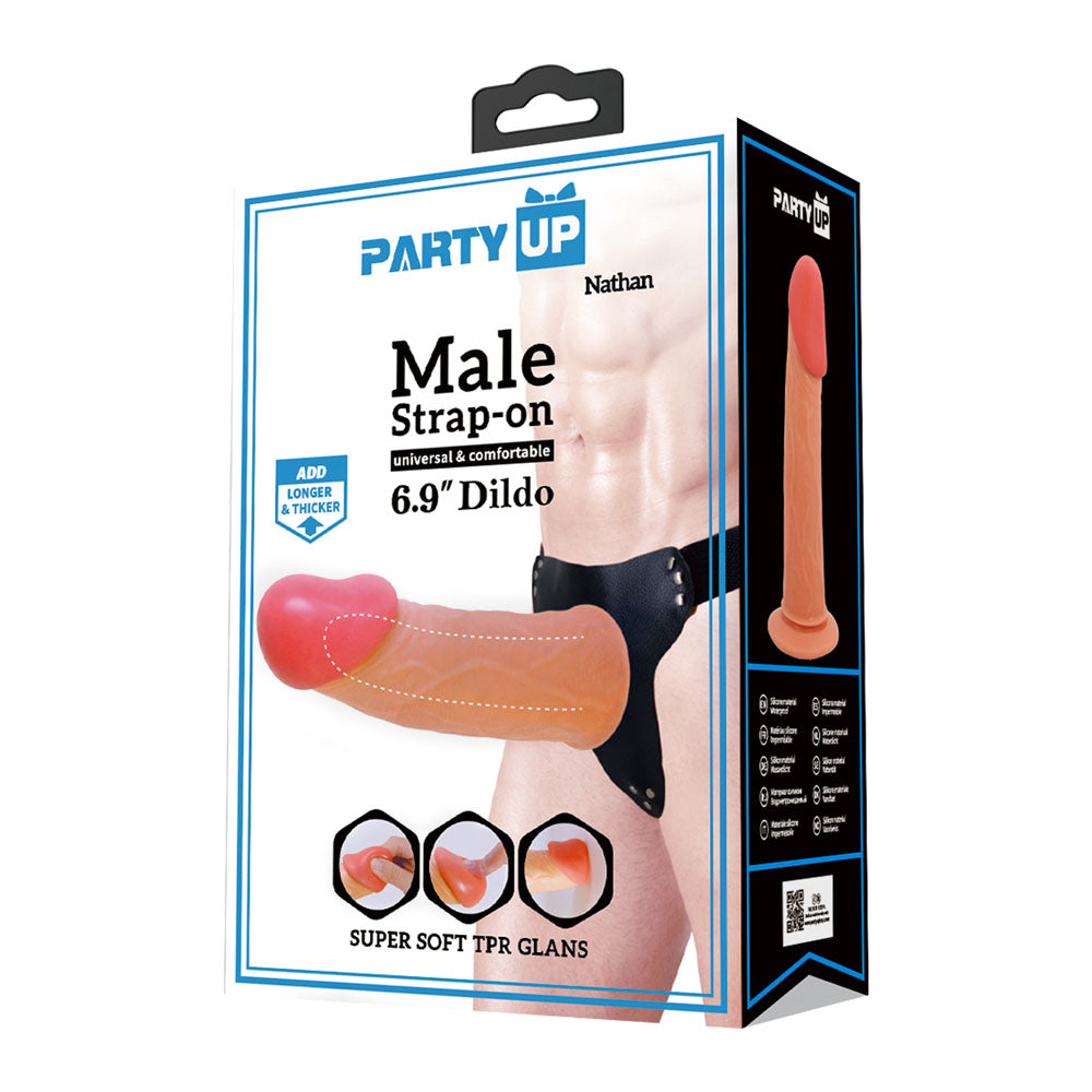 Party Up NATHAN Strap-On - Flesh 17.5 cm Hollow Strap-On-BW-022096N-PU