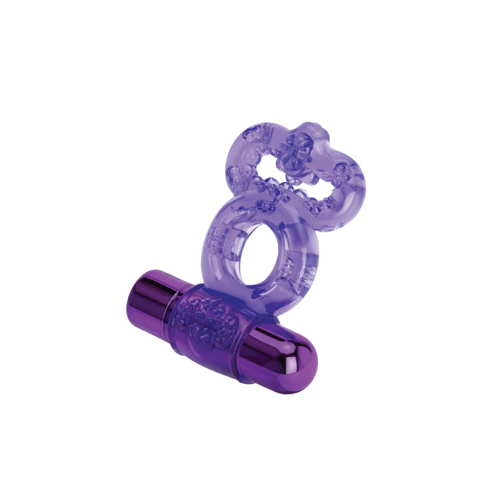 Bodywand Rechargeable Duo Ring - Purple USB Rechargable Vibrating Cock Ring-BW1506