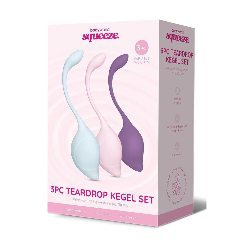 Bodywand Squeeze 3pc Teardrop Kegel Set - Weighted Kegel Set - 3 Piece Kit-BW2006