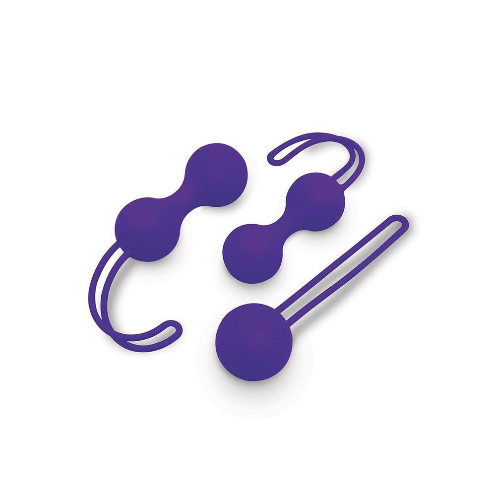 Bodywand Squeeze 3pc Kegel Training Set - Purple Weighted Kegel Ball Set - 3 Piece Kit