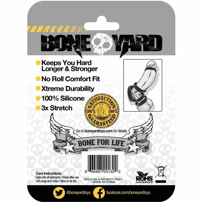 Boneyard Silicone Ring 30mm - Black 30 mm Cock Ring-BY0130