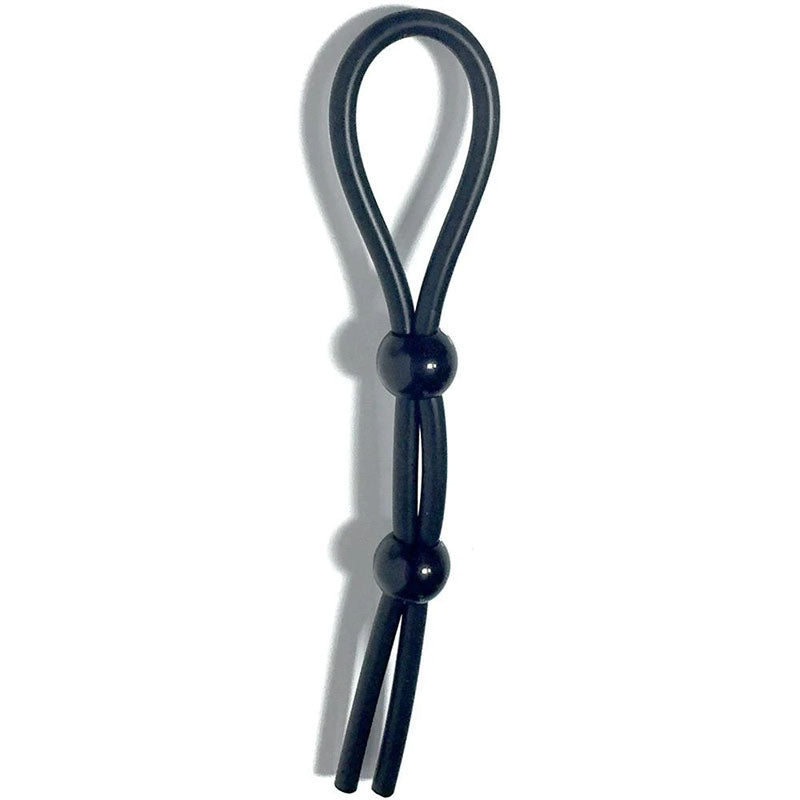 Boneyard Cock Leash Double - Black Adjustable Cock Lasso Ring-BY0466