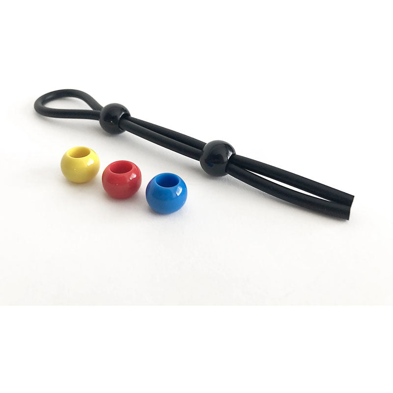 Boneyard Cock Leash Double - Black Adjustable Cock Lasso Ring-BY0466