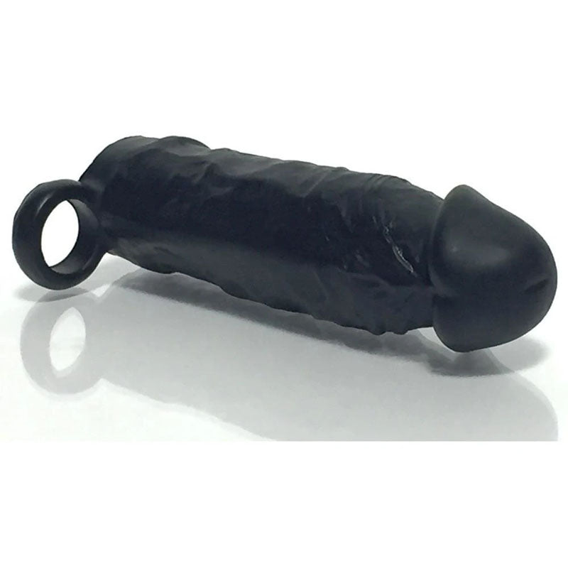 Boneyard Meaty Cock Extender Black - Black Penis Extender Sleeve-BY1063