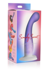 SIMPLY SWEET 7" SLIM G-SPOT SILICONE DILDO PURPLE/WHITE-CN-11-0418-38