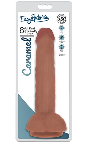 Easy Riders 8" Slim Bioskin Dong With Balls Caramel-CN18091812