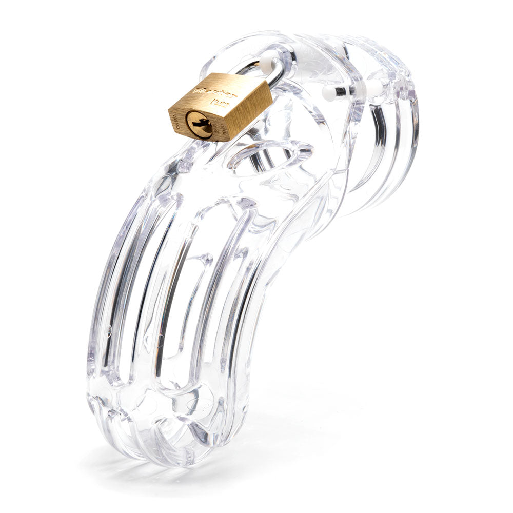 The Curve Chastity Cock Cage Kit - Clear - Clear 3.75 Inch Cock Cage Kit-CRV-CLR