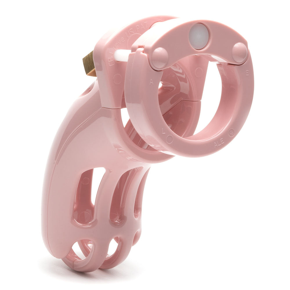 The Curve Chastity Cock Cage Kit - Pink - Pink 3.75 Inch Cock Cage Kit-CRV-PNK