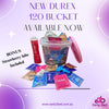 Durex Variety 120 Condom Bucket + 100ml Strawberry Lube