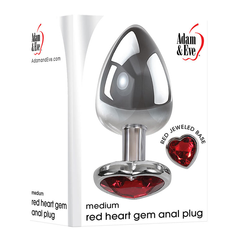 Adam & Eve Red Heart Gen Anal Plug - Medium-(e161 8568)