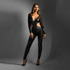 EDGE Wetlook & Mesh Catsuit - M/L-(eg2413-ml-b)