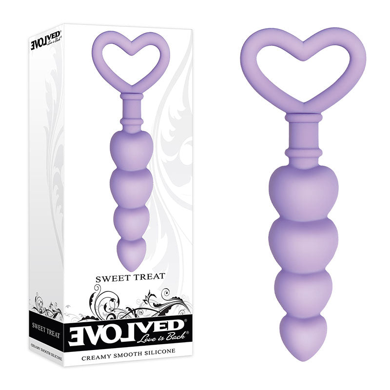 Evolved Sweet Treat - Purple 11.5 cm Beaded Butt Plug with Handle-EN-BP-6467-2