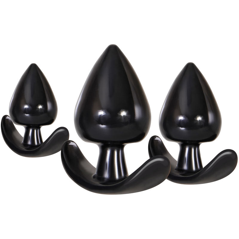 Evolved Delights - Black Butt Plugs - Set of 3 Sizes