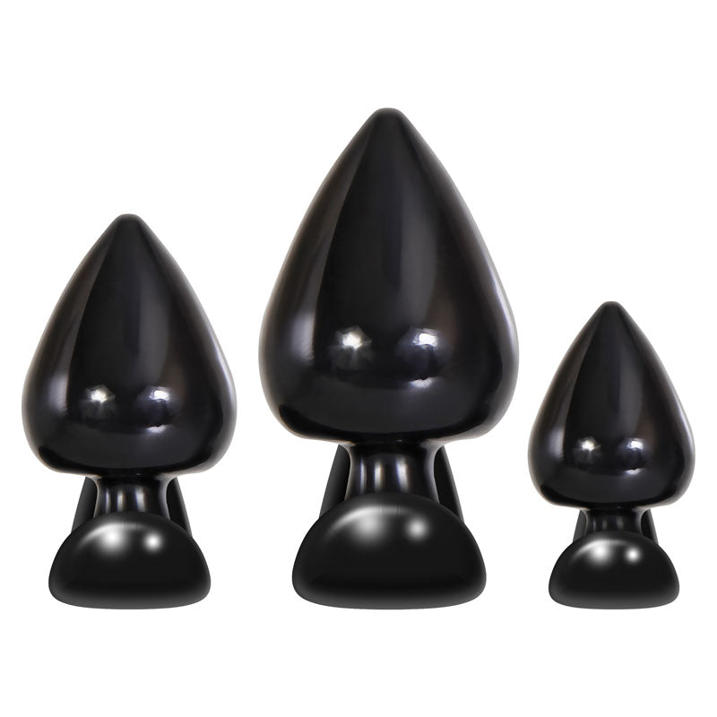 Evolved Delights - Black Butt Plugs - Set of 3 Sizes