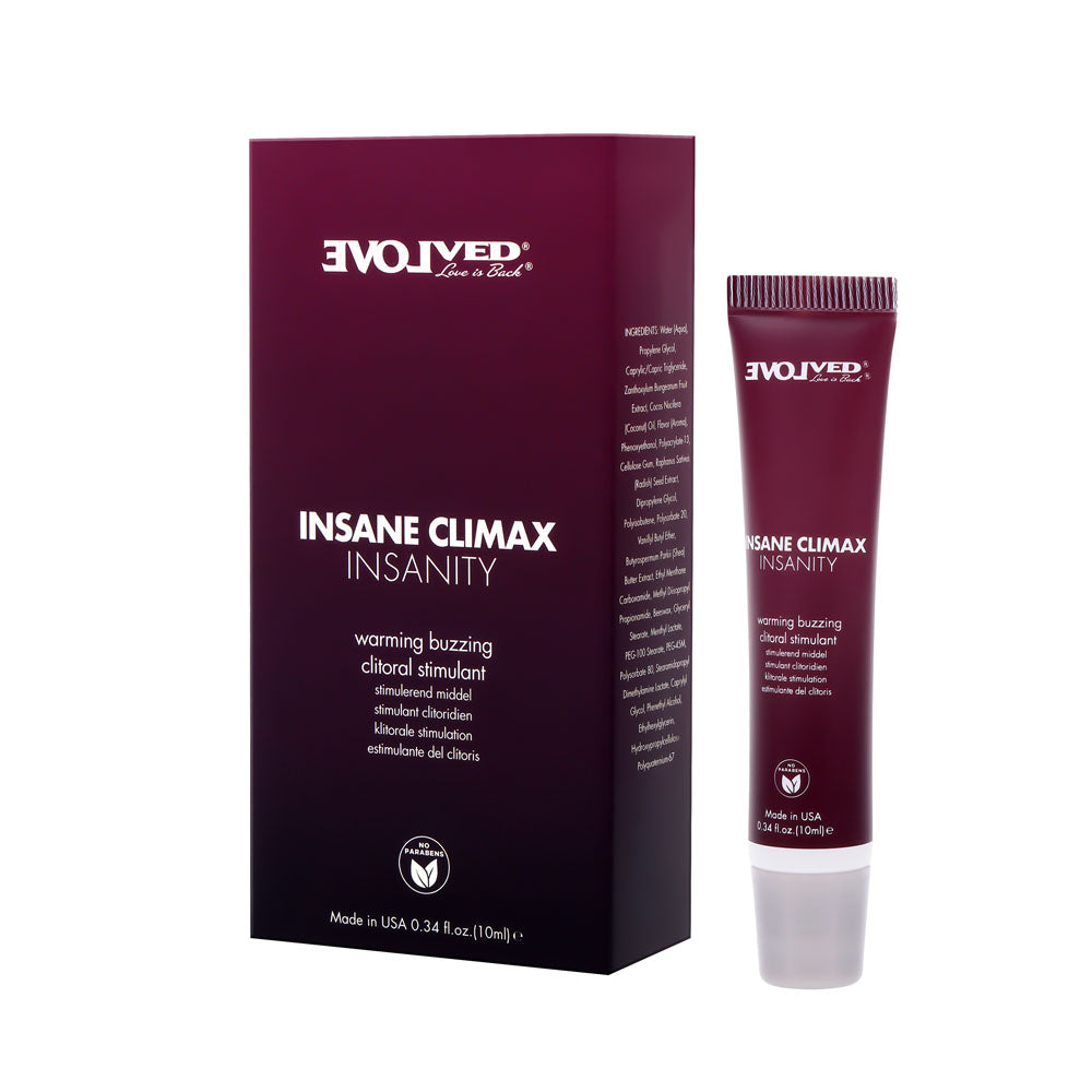 Evolved INSANE CLIMAX - INSANITY - Warming Buzzing Clitoral Stimulation Gel - 10 ml-EN-LQ-4387-2