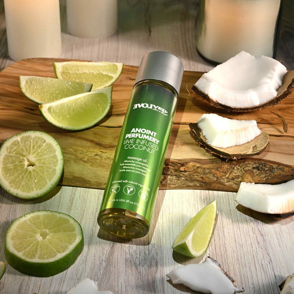 Evolved ANOINT PERFUMERY - Lime Infused Coconut - Lime Infused Coconut Massage Oil - 120 ml Bottle-EN-LQ-4448-2