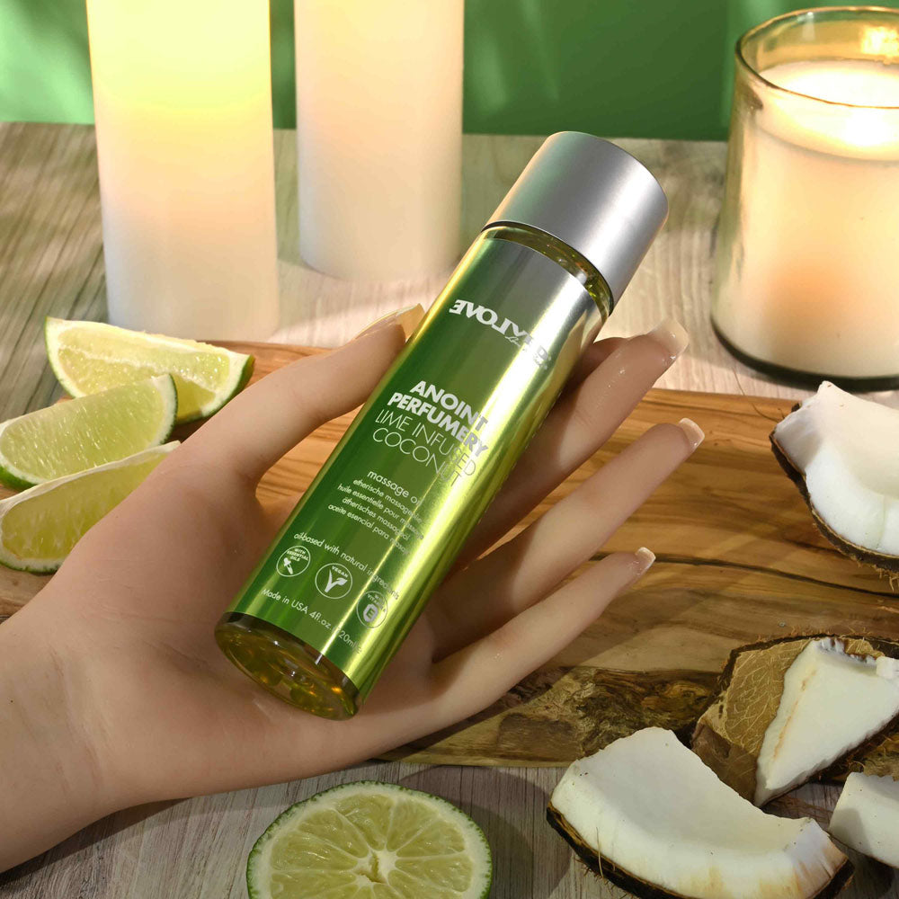 Evolved ANOINT PERFUMERY - Lime Infused Coconut - Lime Infused Coconut Massage Oil - 120 ml Bottle-EN-LQ-4448-2