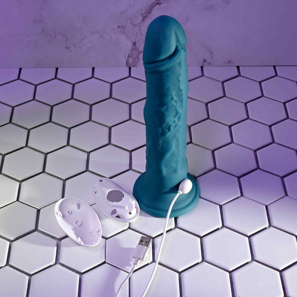 Evolved TSUNAMI - Blue 18.4 cm USB Rechargeable Vibrating Dong with Remote Control-EN-RD-4820-2