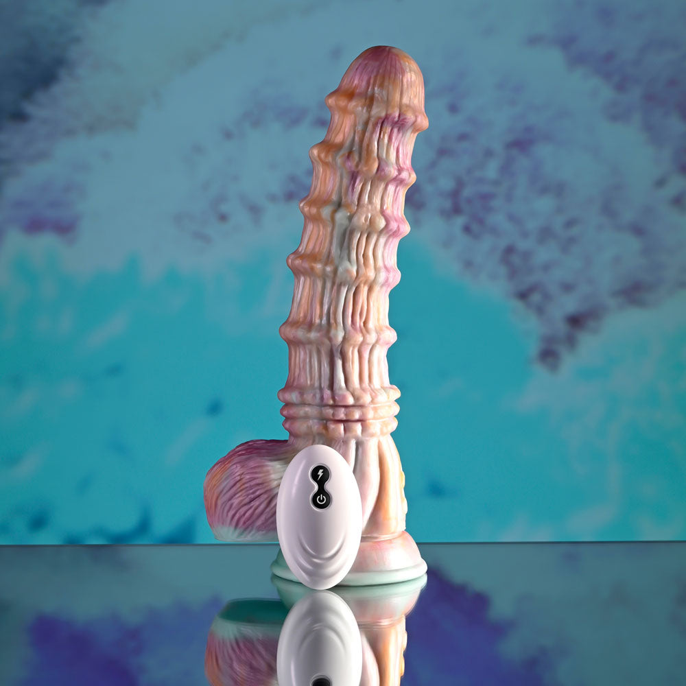 Evolved FANTASY - Multicoloured 27.6 cm USB Rechargeable Vibrating Fantasy Dildo with Remote-EN-RD-6404-2