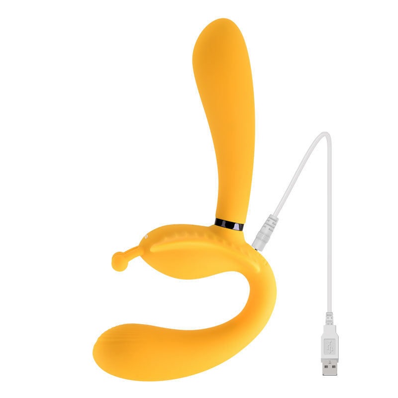 Evolved THE MONARCH - Yellow USB Rechargeable Multi Use Couples Vibrator-EN-RS-1102-2