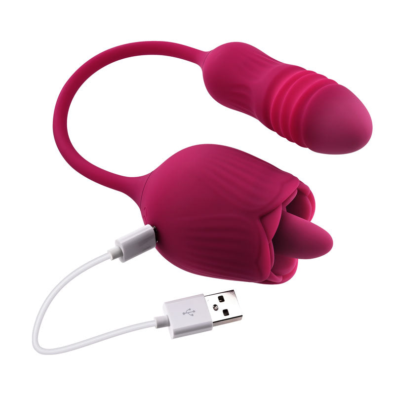 Evolved WILD ROSE - Red USB Rechargeable Flickering Stimulator-EN-RS-1225-2