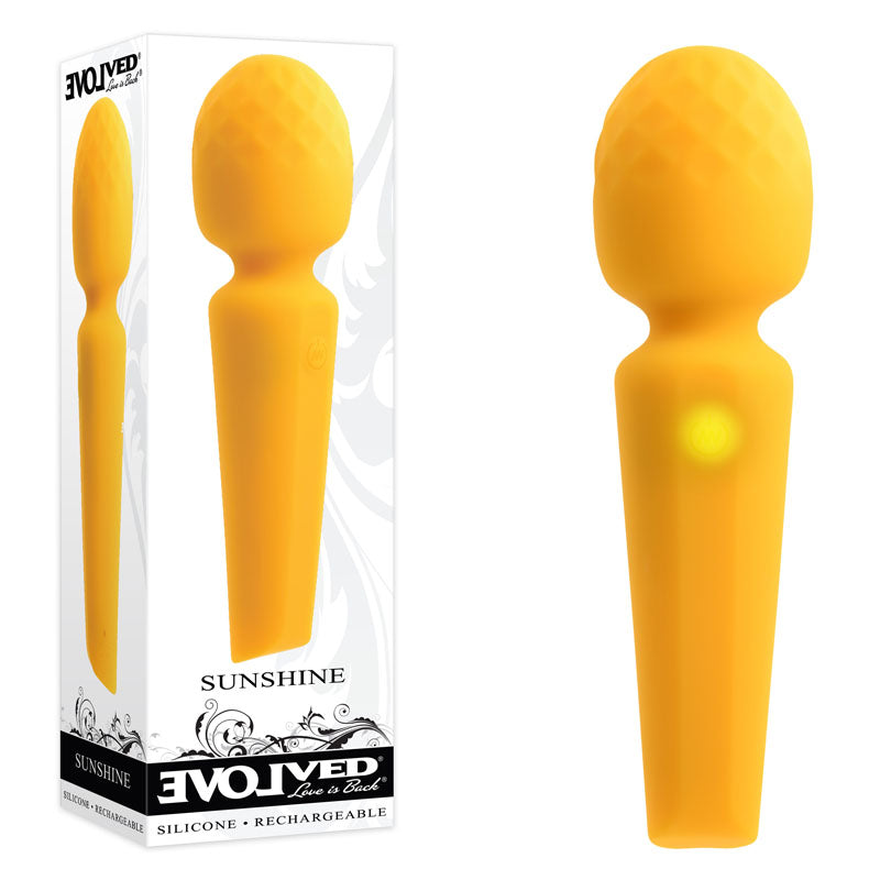 Evolved SUNSHINE - Yellow 17 cm USB Rechargeable Massage Wand-EN-RS-1324-2