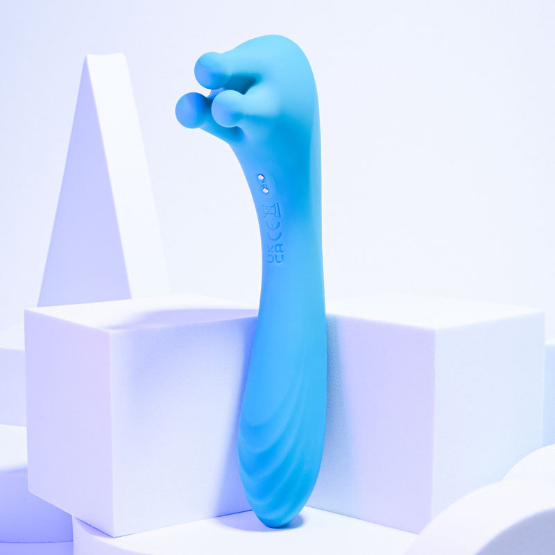 Evolved HEADS OR TAILS - Blue 19.3 cm USB Rechargeable Dual Ended Massager-EN-RS-1683-2