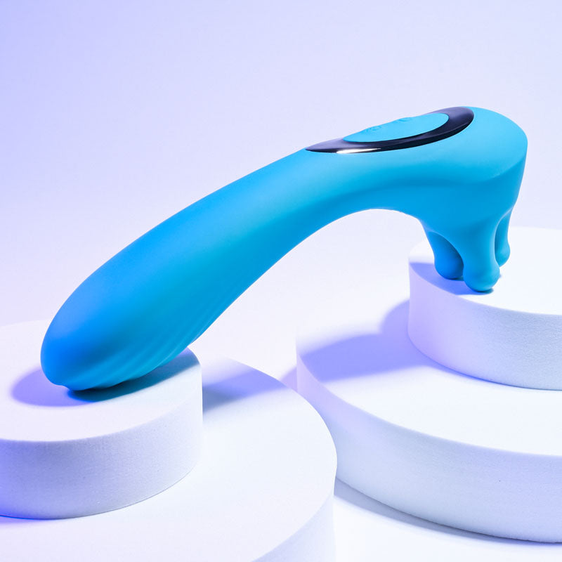 Evolved HEADS OR TAILS - Blue 19.3 cm USB Rechargeable Dual Ended Massager-EN-RS-1683-2