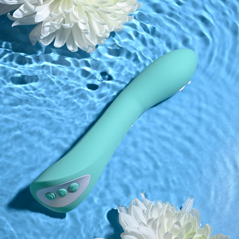 Evolved COME WITH ME - Teal 20.3 cm USB Rechargeable Vibrator with Flicking Head-EN-RS-1782-2