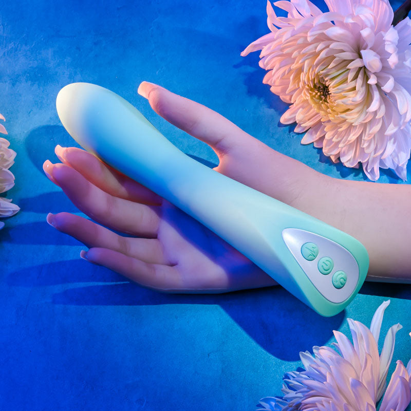 Evolved COME WITH ME - Teal 20.3 cm USB Rechargeable Vibrator with Flicking Head-EN-RS-1782-2