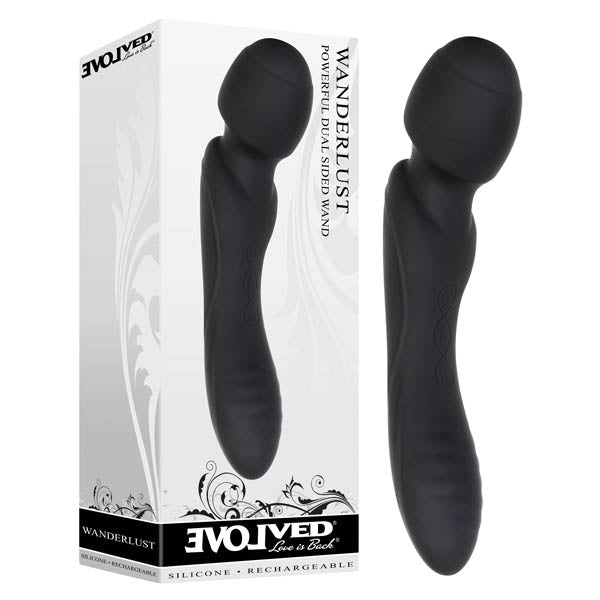 Evolved Wanderlust - Black USB Rechargeable Double Ended Massager Wand-EN-RS-2230-2