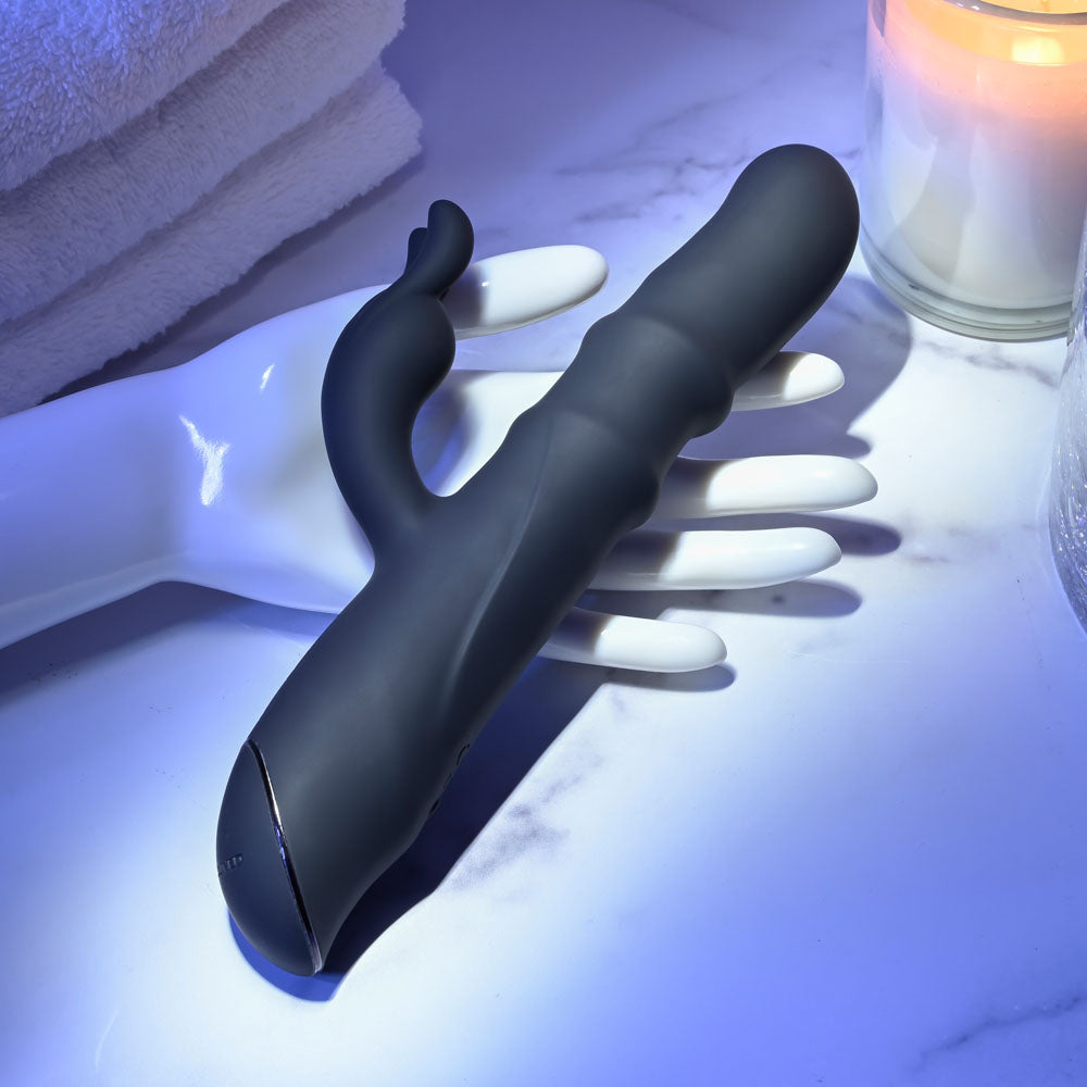 Evolved RINGMASTER - Black 23.1 cm USB Rechargeable Rabbit Vibrator-EN-RS-3014-2