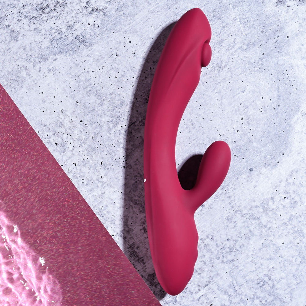 Evolved JAMMIN G - Burgundy 20.1 cm USB Rechargeable Rabbit Vibrator-EN-RS-3052-2