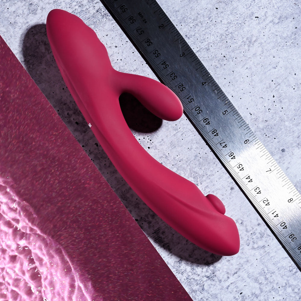 Evolved JAMMIN G - Burgundy 20.1 cm USB Rechargeable Rabbit Vibrator-EN-RS-3052-2