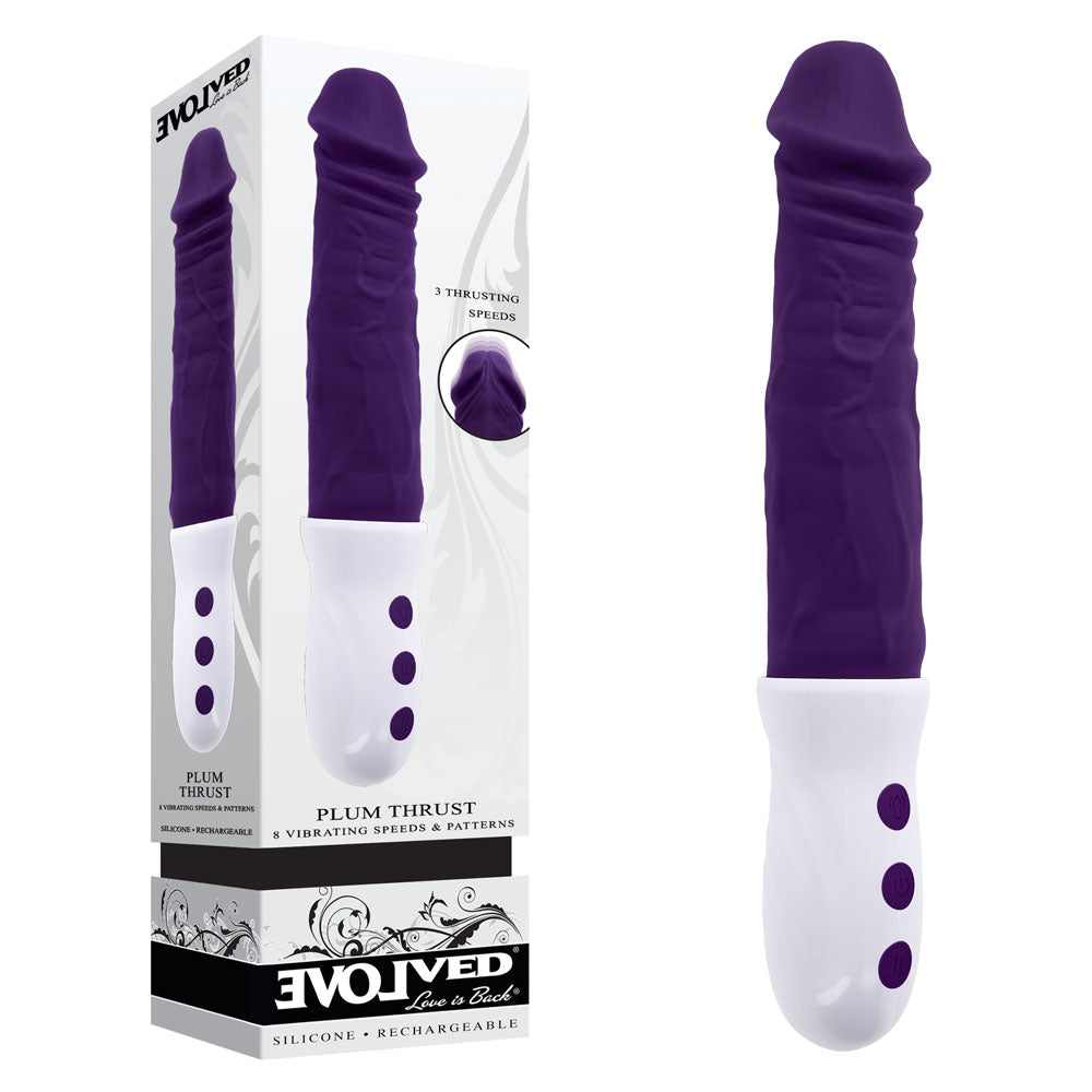 Evolved PLUM THRUST - Purple 29 cm USB Rechargeable Thrusting Vibrator-EN-RS-3632-2