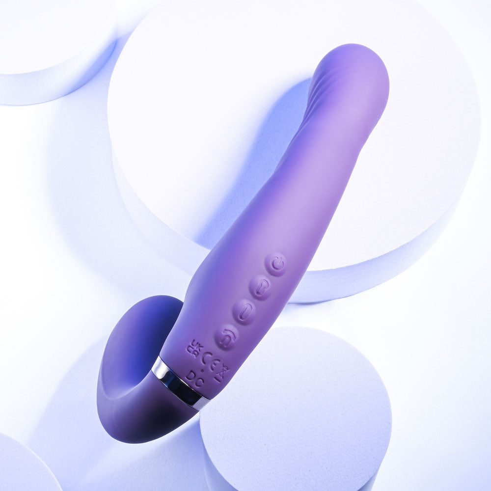 Evolved SHARE THE LOVE - Purple 22.9 cm USB Rechargeable Inflatable Strapless Strap-On-EN-RS-3922-2