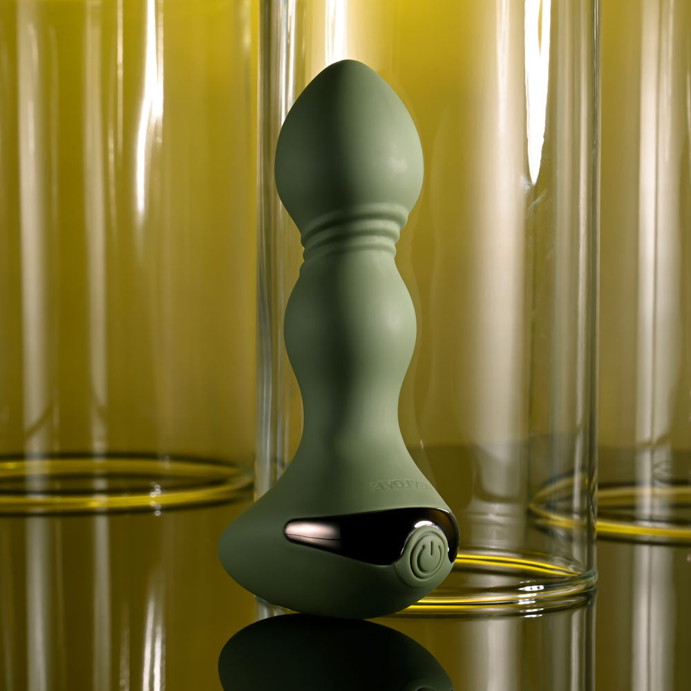 Evolved LIEUTENANT - Green 12.2 cm USB Rechargeable Vibrating Butt Plug-EN-RS-4882-2