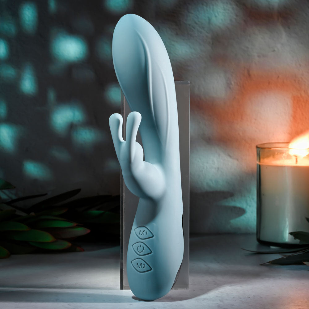 Evolved BOSS BUNNY - Baby Blue 20.1 cm USB Rechargeable Rabbit Vibrator-EN-RS-4950-2